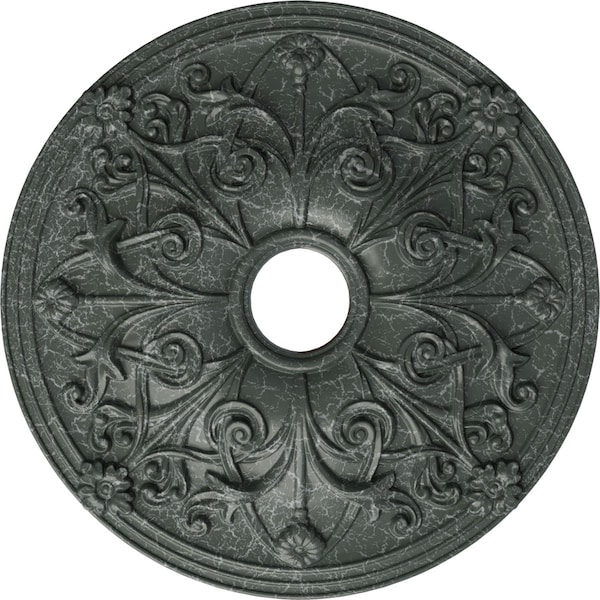 Ekena Millwork Jamie Medallion (Canopies up to 3 7/8"), 23 5/8"OD x 3 7/8"ID x 2 1/8"P, Athenian Green Crackle CM23JAAGC - main